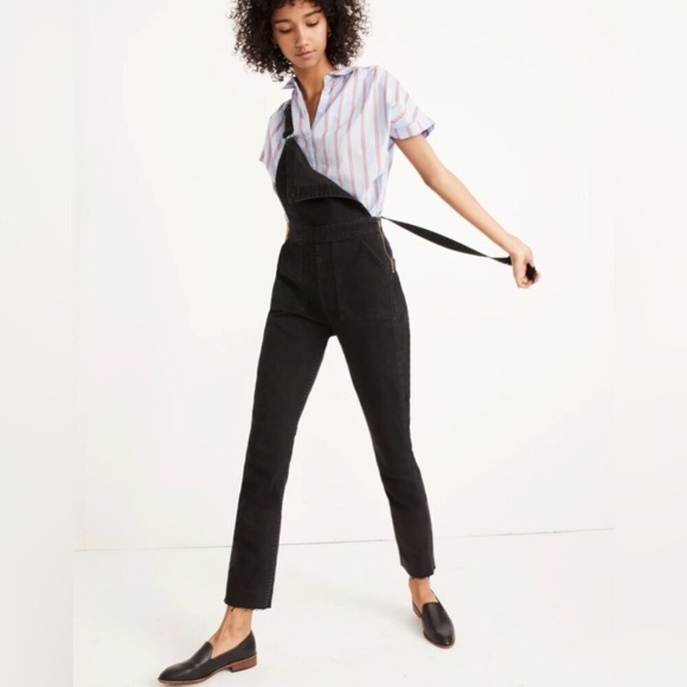 MADEWELL Skinny Denim Overalls in Lunar Wash Jumpsuit Size MEDIUM
